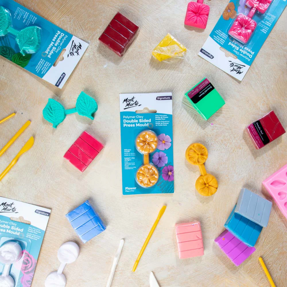 Polymer Clay Double Sided Press Mould Signature - Flower - Image 8