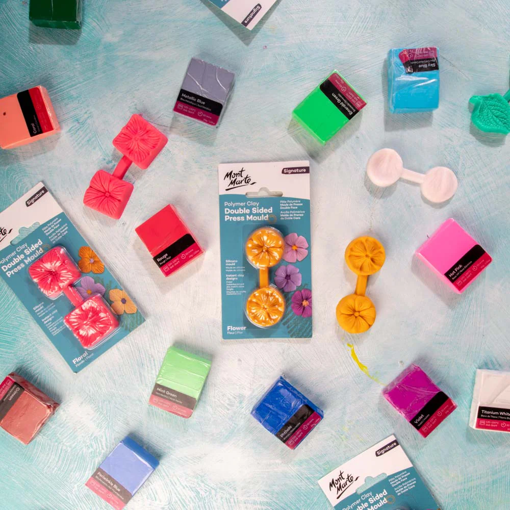 Polymer Clay Double Sided Press Mould Signature - Flower - Image 9