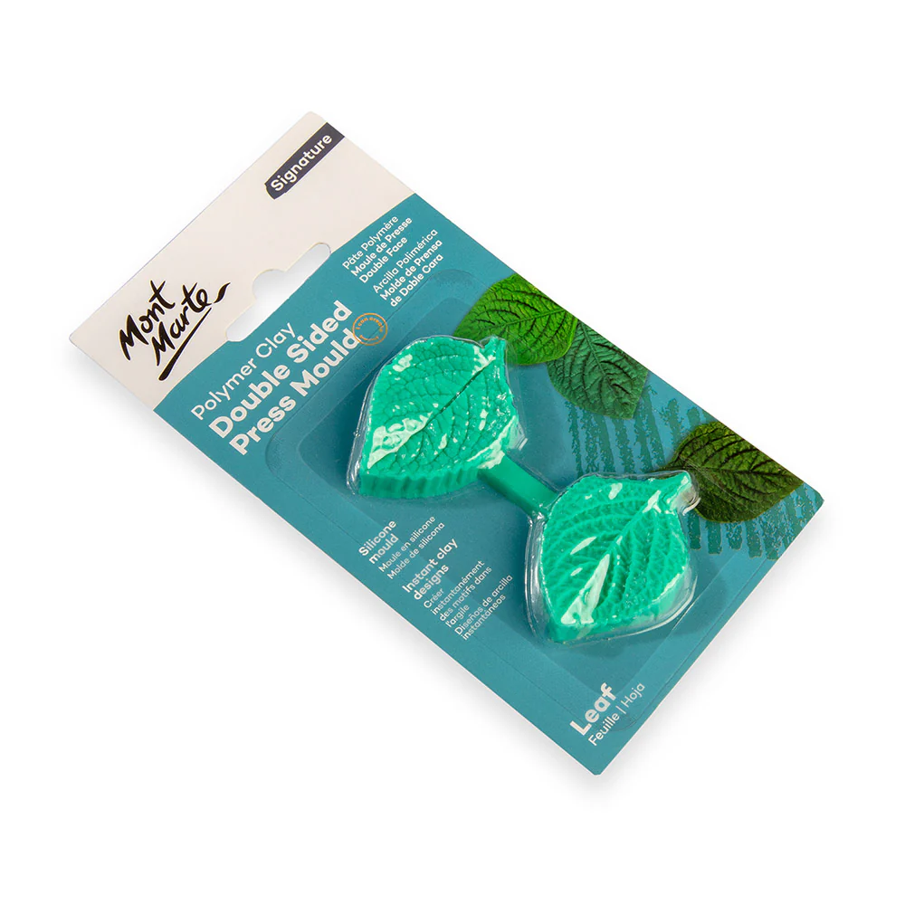 Polymer Clay Double Sided Press Mould Signature - Leaf - Image 3