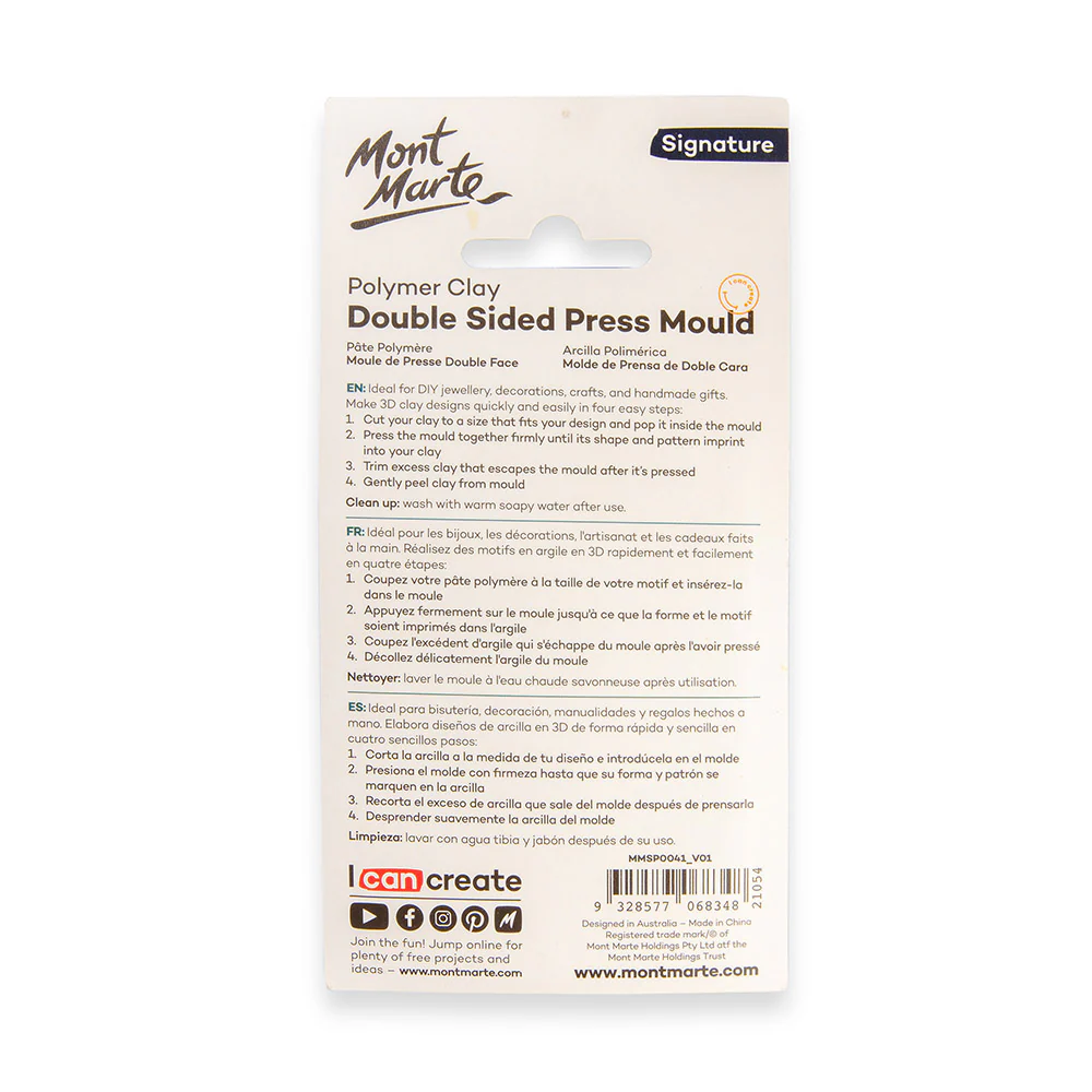 Polymer Clay Double Sided Press Mould Signature - Leaf - Image 4