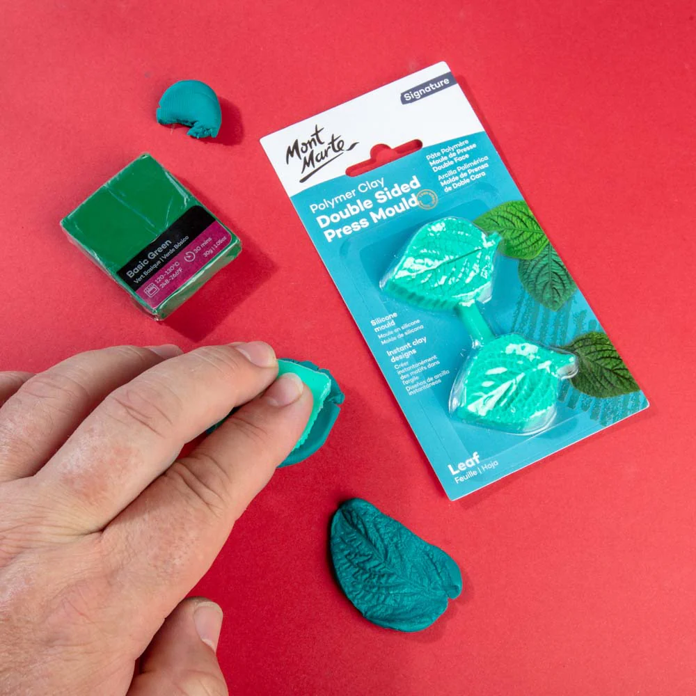 Polymer Clay Double Sided Press Mould Signature - Leaf - Image 5