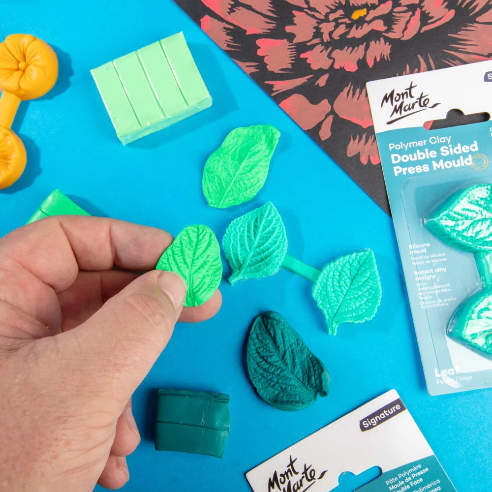 Polymer Clay Double Sided Press Mould Signature - Leaf - Image 8