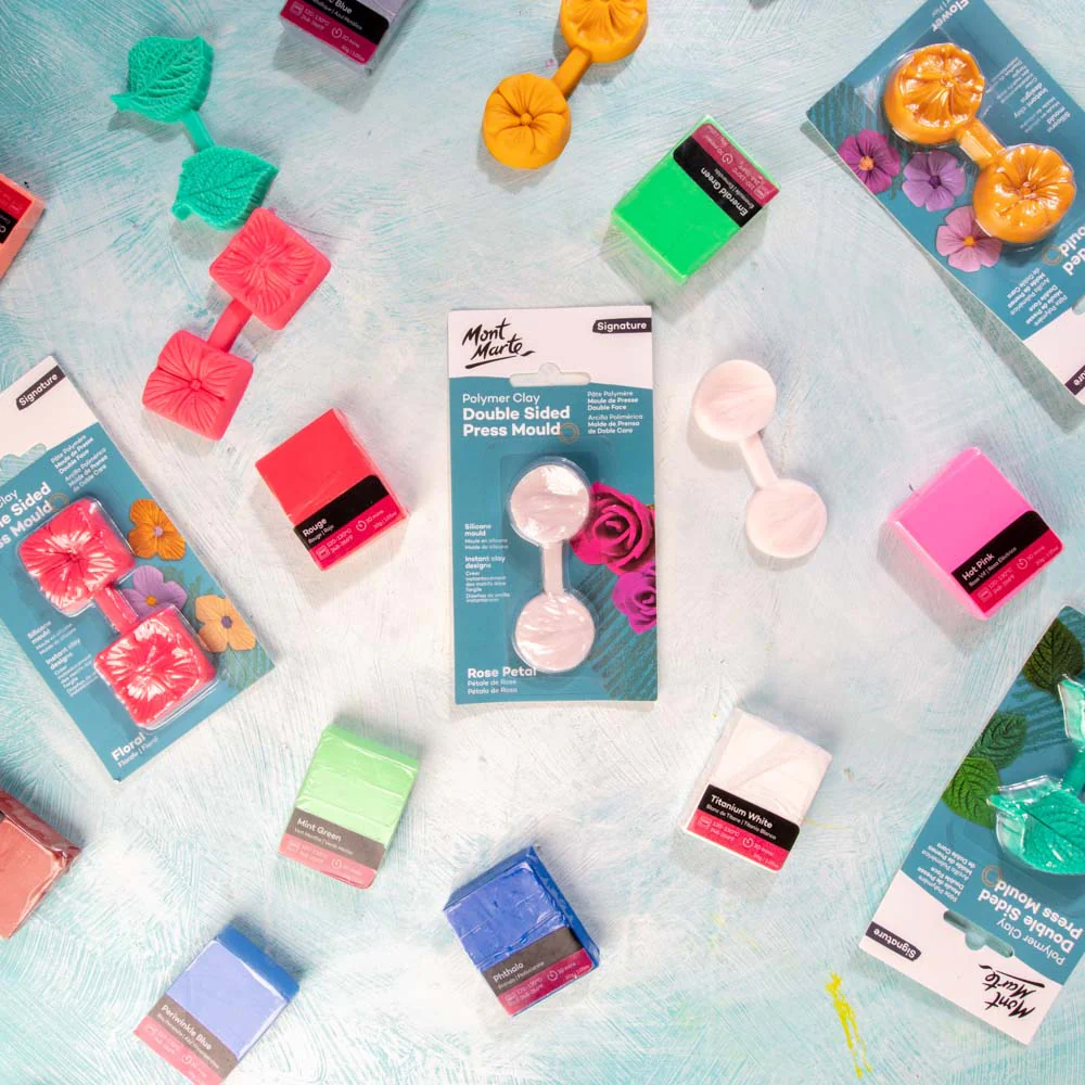 Polymer Clay Double Sided Press Mould Signature - Rose Petal - Image 10