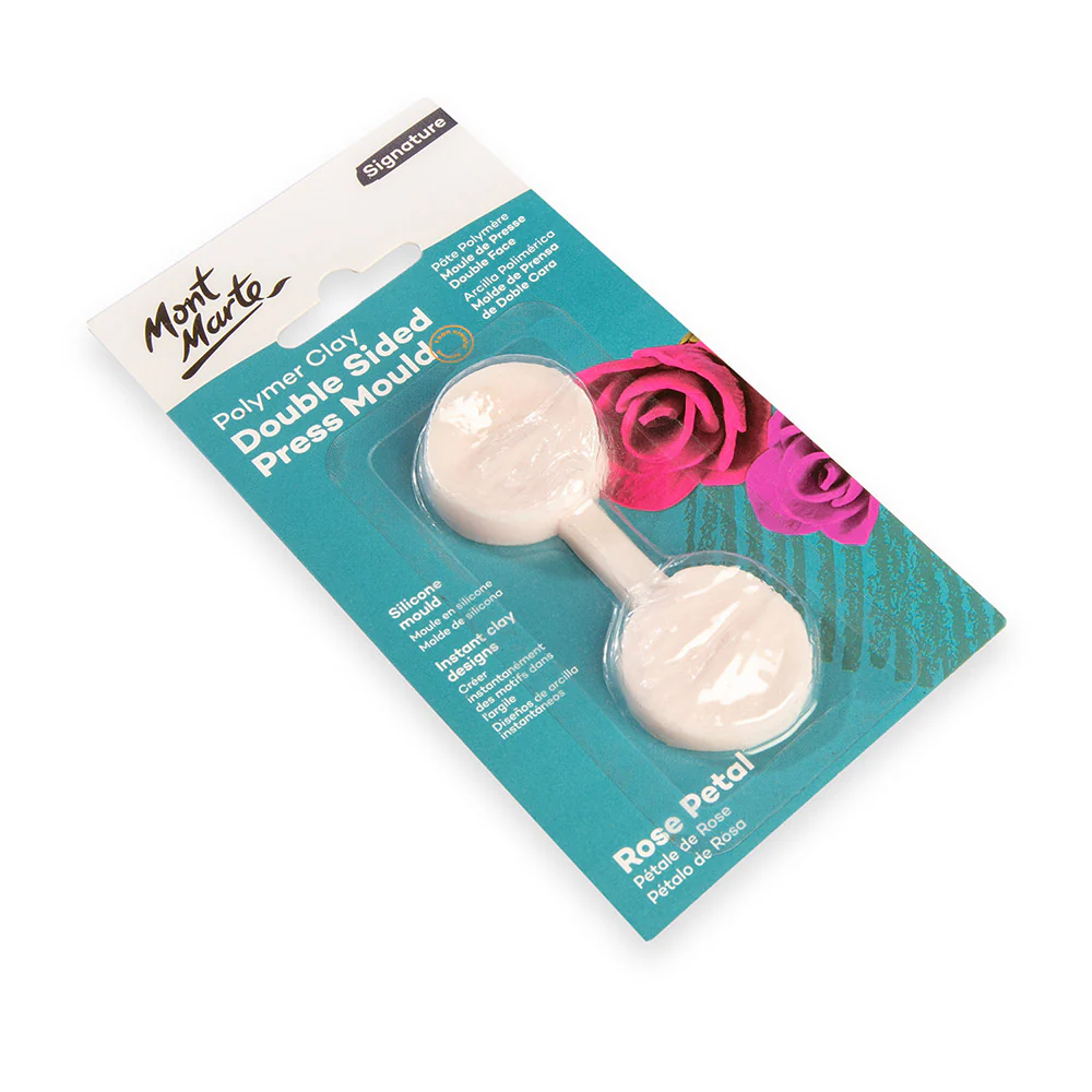 Polymer Clay Double Sided Press Mould Signature - Rose Petal - Image 3