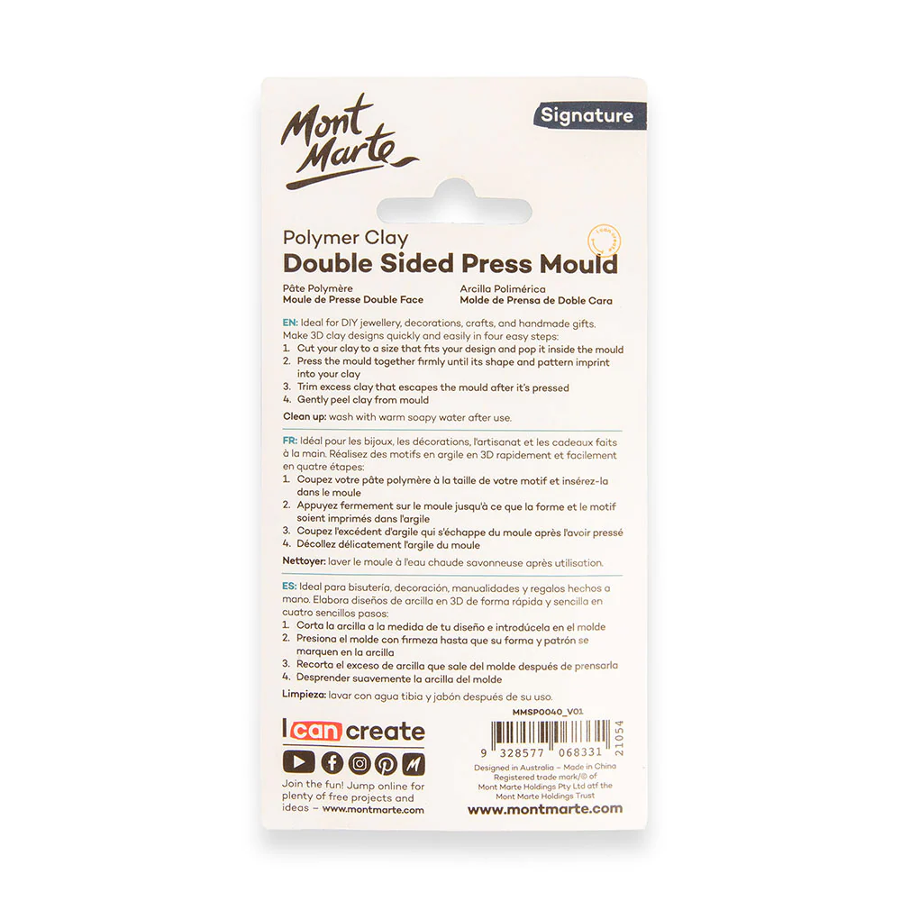 Polymer Clay Double Sided Press Mould Signature - Rose Petal - Image 4
