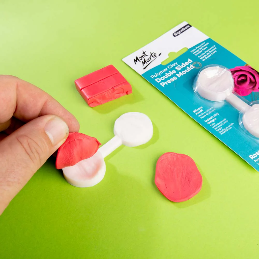 Polymer Clay Double Sided Press Mould Signature - Rose Petal - Image 6