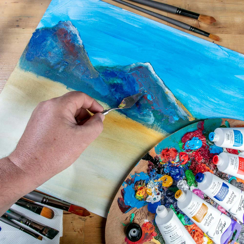 Satin Acrylic Paint Premium 75ml (2.5 US fl.oz) Tube - Cerulean Blue - Image 4