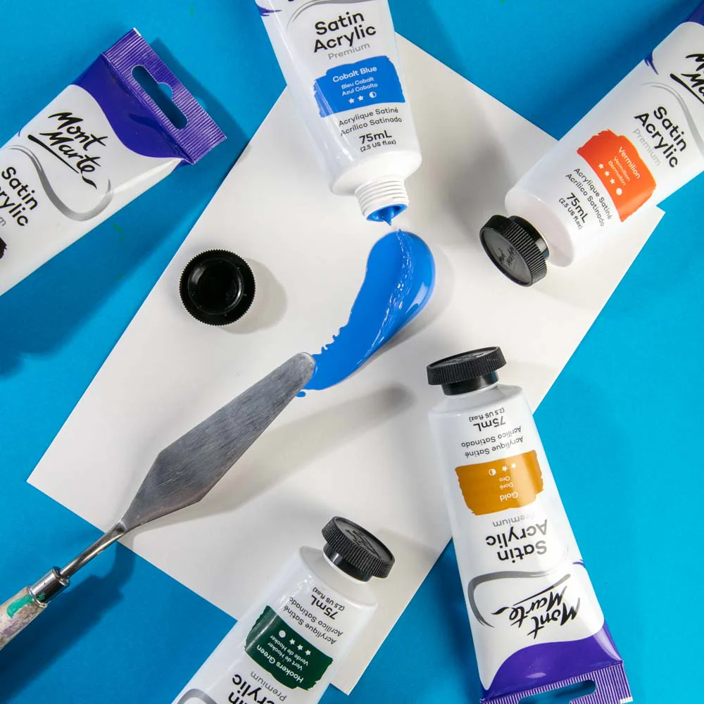 Satin Acrylic Paint Premium 75ml (2.5 US fl.oz) Tube - Cobalt Blue - Image 5