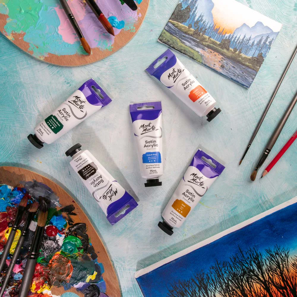 Satin Acrylic Paint Premium 75ml (2.5 US fl.oz) Tube - Cobalt Blue - Image 6