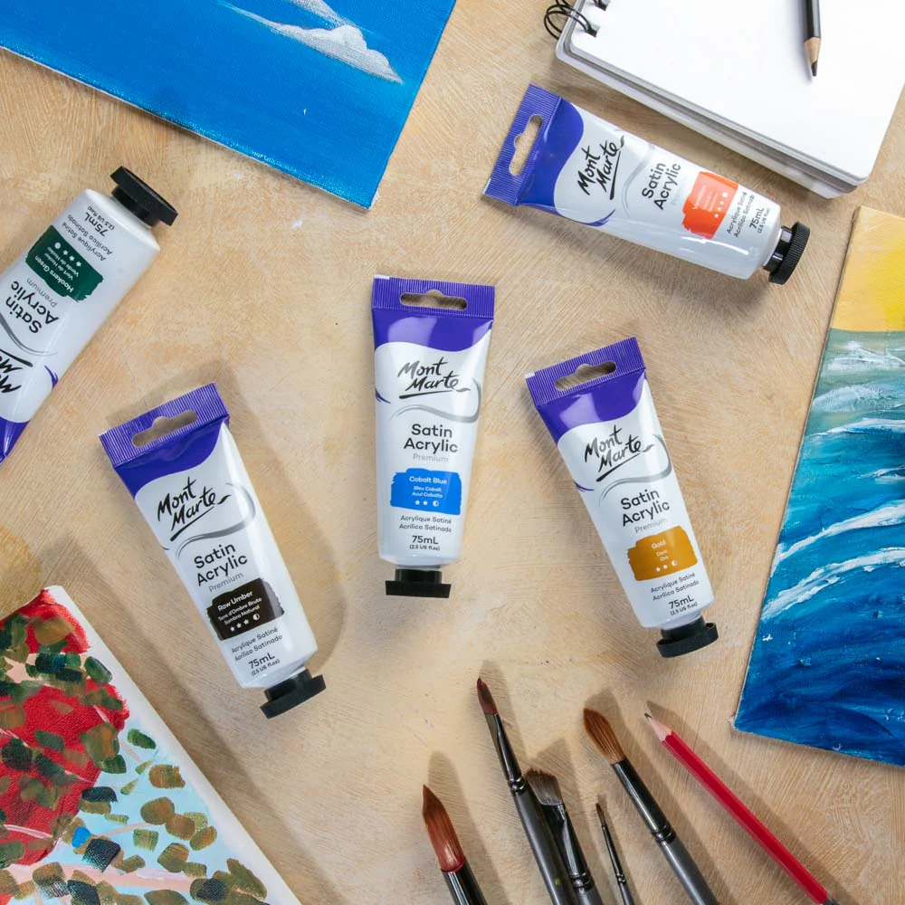 Satin Acrylic Paint Premium 75ml (2.5 US fl.oz) Tube - Cobalt Blue - Image 8