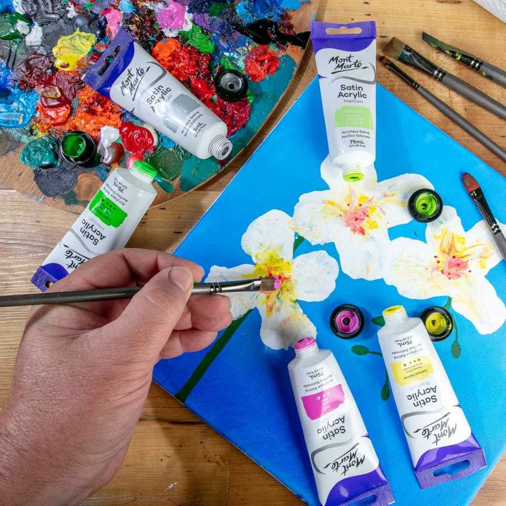 Satin Acrylic Paint Premium 75ml (2.5 US fl.oz) Tube - Pink - Image 4