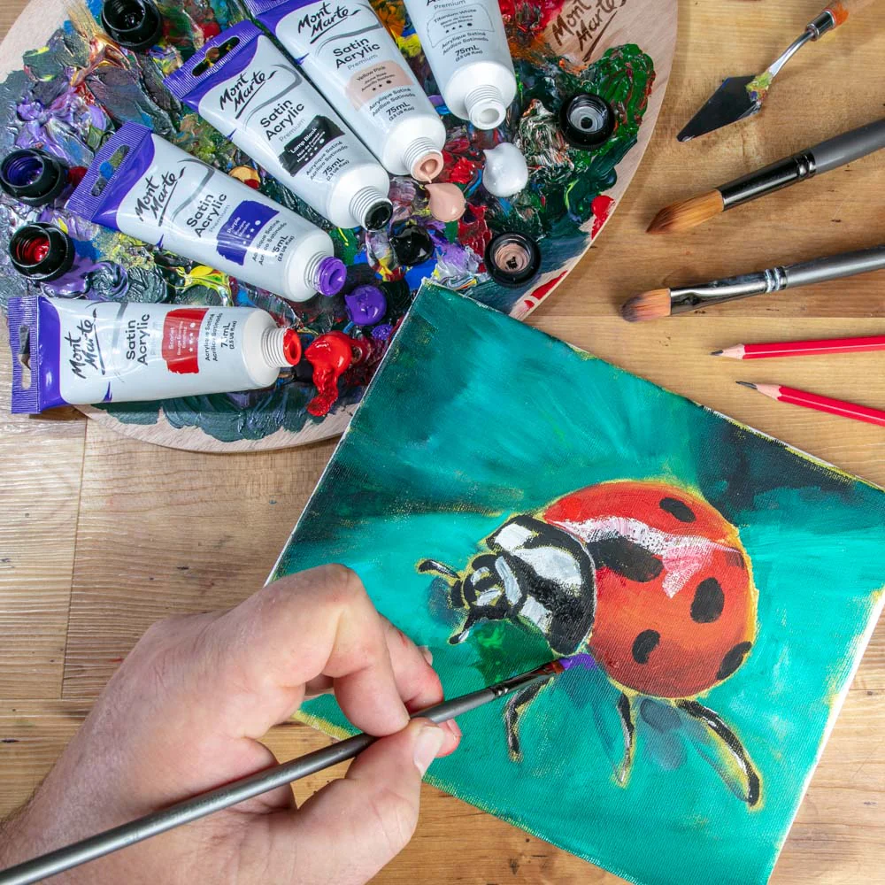 Satin Acrylic Paint Premium 75ml (2.5 US fl.oz) Tube - Purple - Image 4