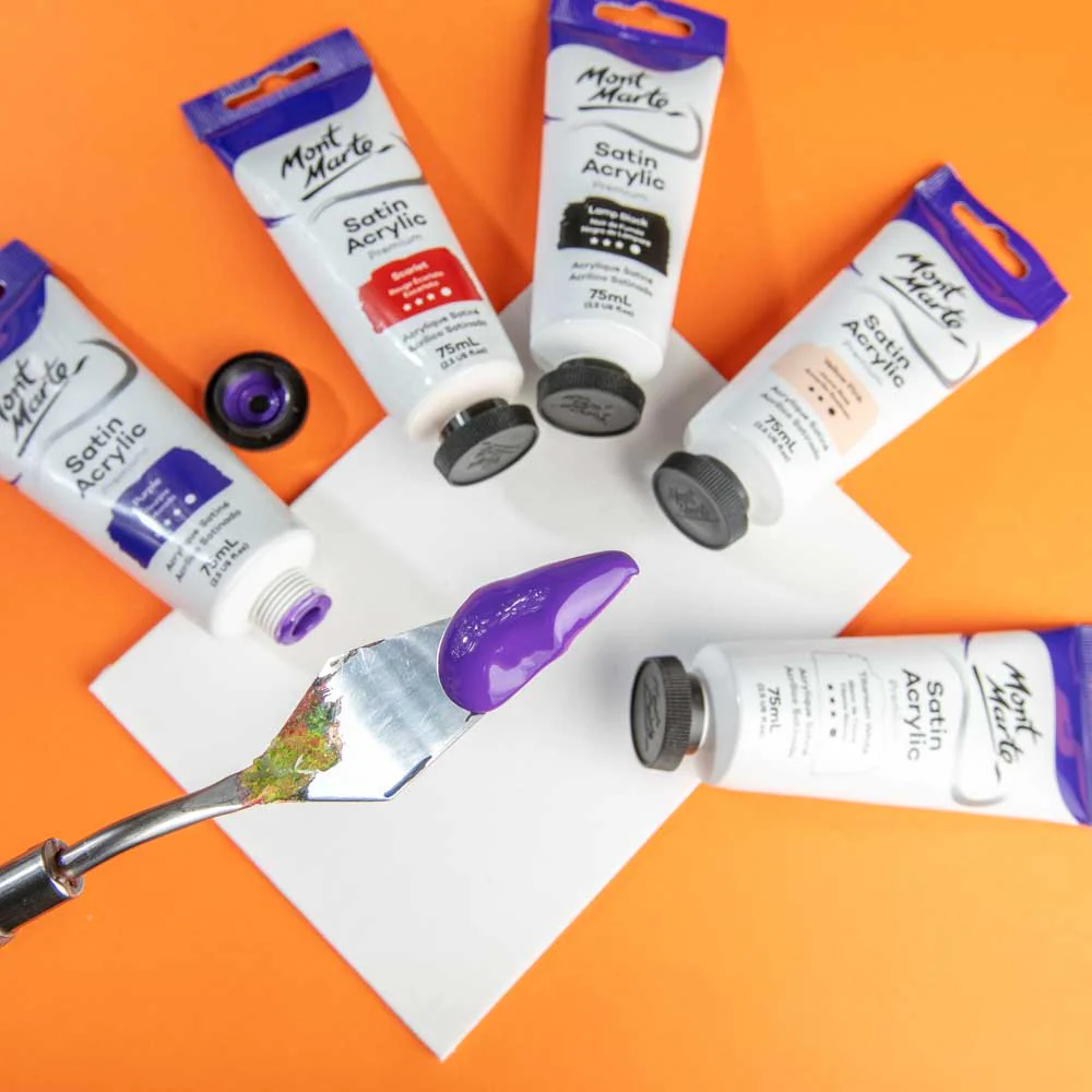 Satin Acrylic Paint Premium 75ml (2.5 US fl.oz) Tube - Purple - Image 5