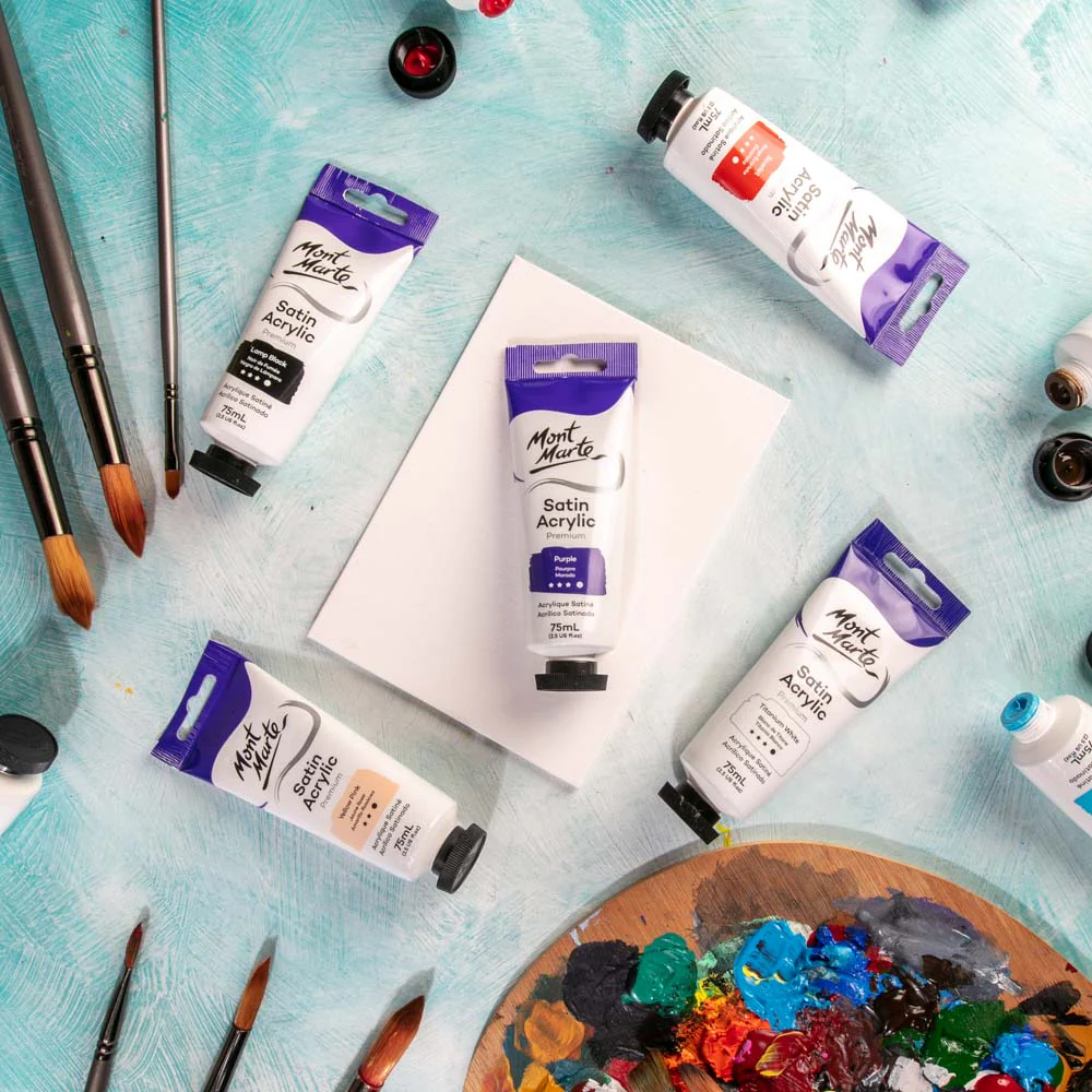 Satin Acrylic Paint Premium 75ml (2.5 US fl.oz) Tube - Purple - Image 6