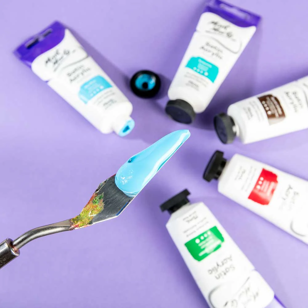 Satin Acrylic Paint Premium 75ml (2.5 US fl.oz) Tube - Sky Blue - Image 7