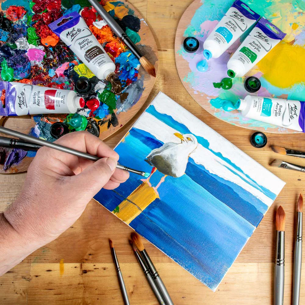 Satin Acrylic Paint Premium 75ml (2.5 US fl.oz) Tube - Turquoise - Image 4