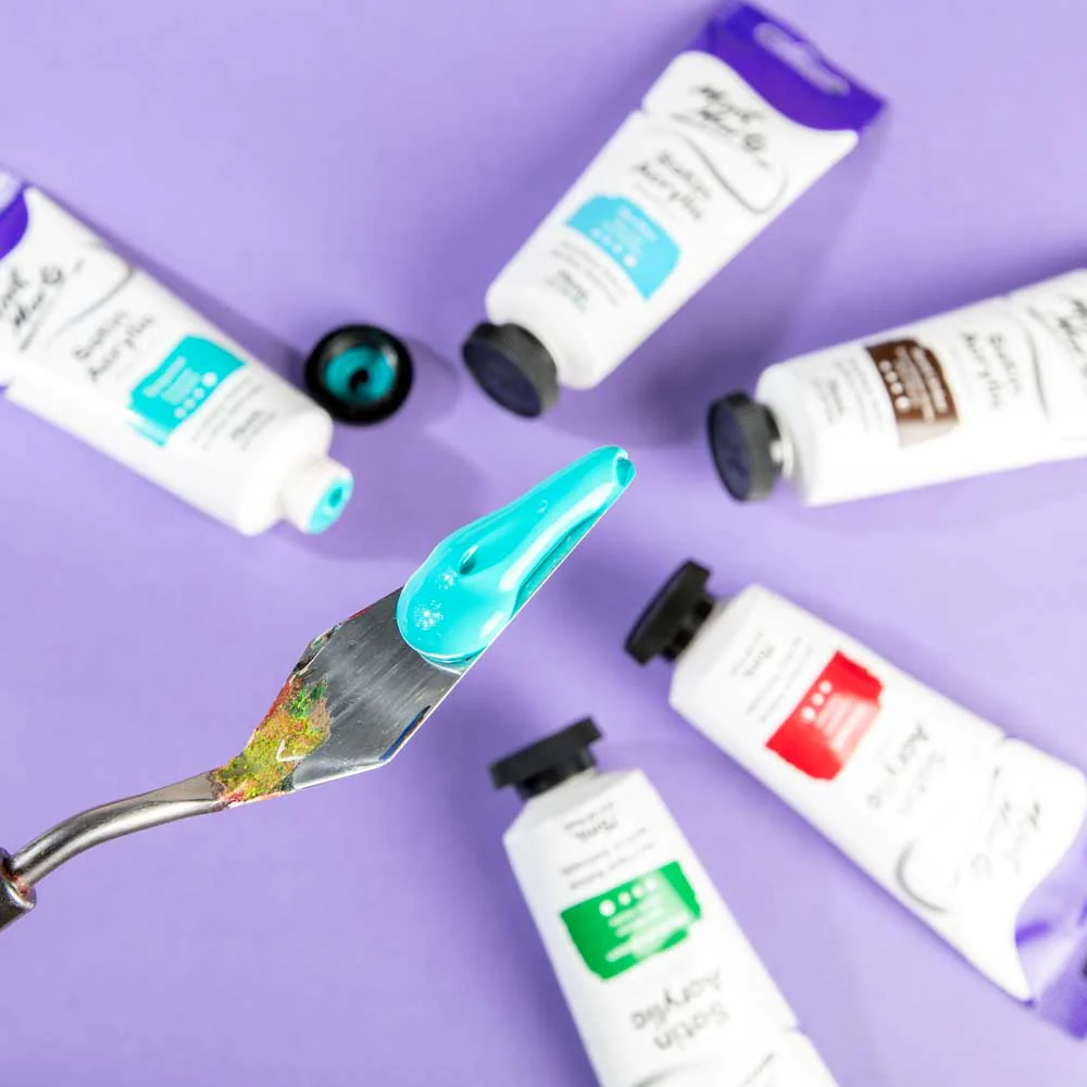 Satin Acrylic Paint Premium 75ml (2.5 US fl.oz) Tube - Turquoise - Image 5