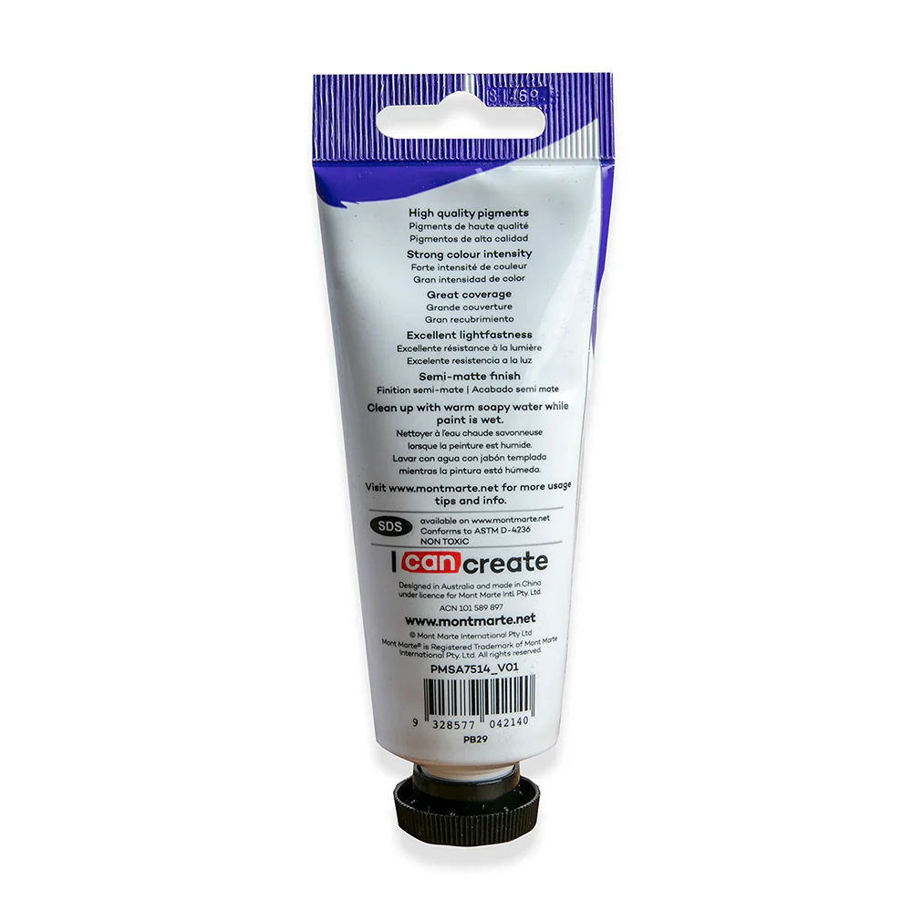 Satin Acrylic Paint Premium 75ml (2.5 US fl.oz) Tube - Ultramarine Blue - Image 3