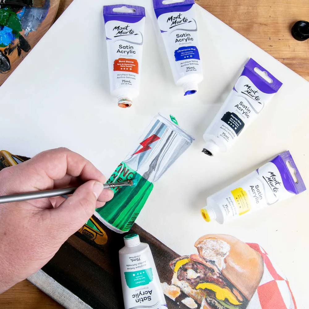 Satin Acrylic Paint Premium 75ml (2.5 US fl.oz) Tube - Ultramarine Blue - Image 4