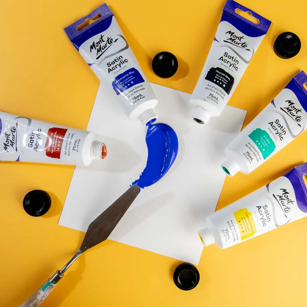 Satin Acrylic Paint Premium 75ml (2.5 US fl.oz) Tube - Ultramarine Blue - Image 5