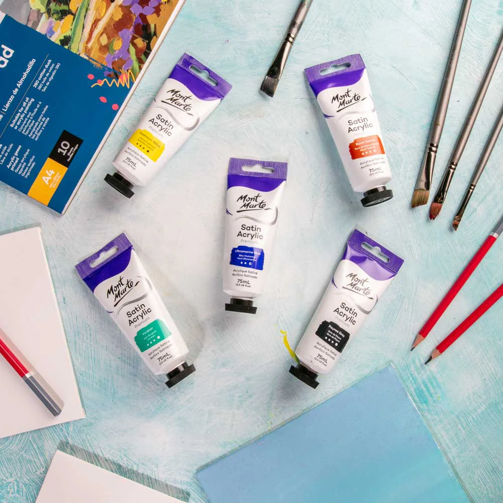 Satin Acrylic Paint Premium 75ml (2.5 US fl.oz) Tube - Ultramarine Blue - Image 6