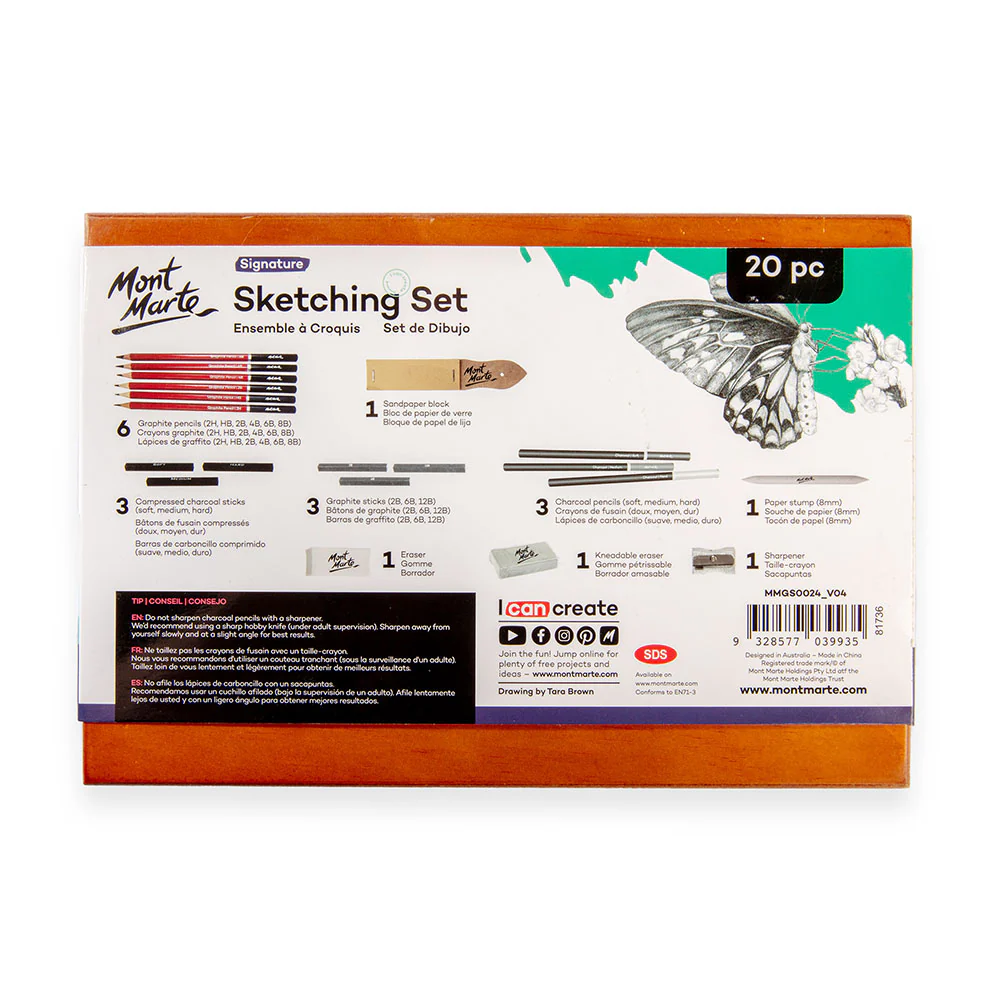 Sketching Set in Wooden Box Signature 20pc - Image 4