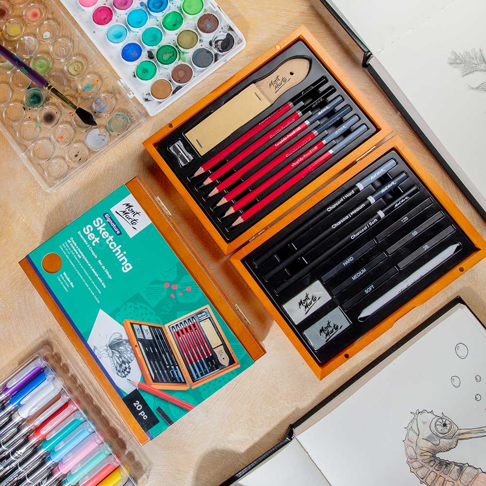 Sketching Set in Wooden Box Signature 20pc - Image 9
