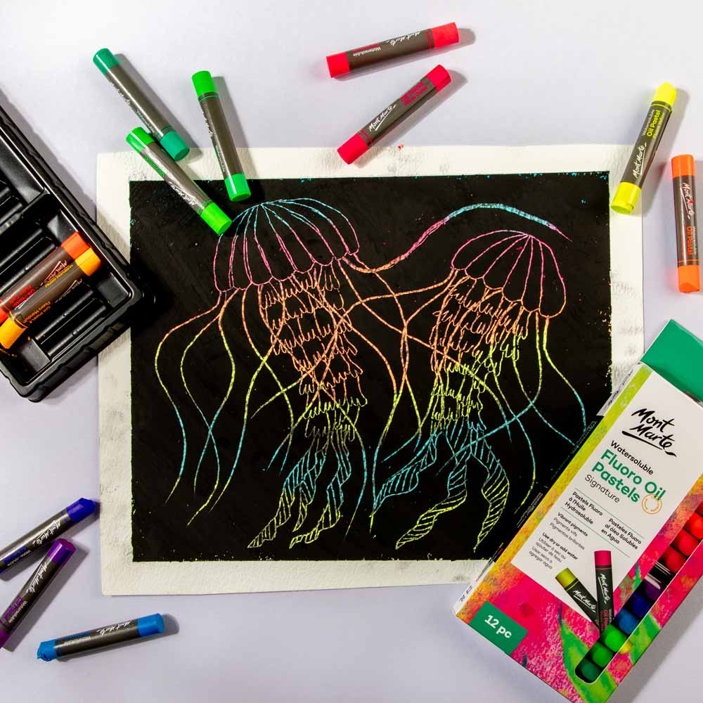 Watersoluble Fluoro Oil Pastels Signature 12pc - Image 7